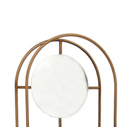 Benzara BM217196 Obround Shape Metal Wall Shelf with 3 Display Space, Brown and Silver