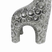 Benzara BM217227 Contemporary Style Aluminum Decorative Giraffe Sculpture, Silver