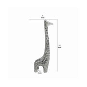Benzara BM217227 Contemporary Style Aluminum Decorative Giraffe Sculpture, Silver