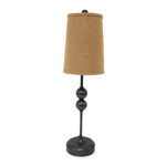 Benzara BM217233 Metal Spindle Design Table Lamp with Cone Shade and Round Base, Black