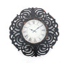 Benzara BM217268 Round Metal Wall Clock with Scroll Design Frame, Antique Black