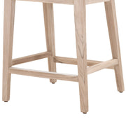 Benzara BM217378 Wingback Counter Stool with Rope Woven Mesh Design, Beige and Gray