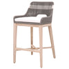 Benzara BM217400 Interwoven Rope Barstool with Stretcher and Cross Support, Dark Gray