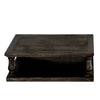 Benzara BM217500 Transitional Style Wooden Coffee Table with Open Bottom Shelf, Dark Brown