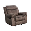 Benzara BM217620 Faux Leather Upholstered Recliner Chair with Stitching Details, Brown