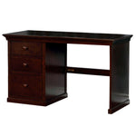 Benzara BM217757 3 Drawers Transitional Wooden Desk with Open legs Space, Walnut Brown