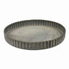 Benzara BM217836 Round Metal Frame Tray with Crimped Edges, Gray