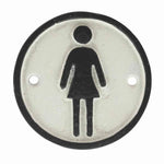 Benzara BM217842 Metal Women Restroom Wall Sign, Black and White