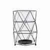 Benzara BM217847 Glass Hurricane Candle Holder with Metal Wire Frame, Black