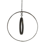 Benzara BM217872 Industrial Style Metal Frame Hanging Ring decor, Black