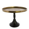 Benzara  BM217880 Metal Pedestal with Turned Base, Large, Black and Brass