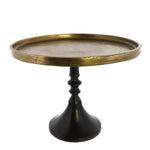 Benzara  BM217880 Metal Pedestal with Turned Base, Large, Black and Brass