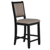 Benzara BM218037 Wooden Counter Chair with Padded Back and Stretcher Support,Set of 2,Black