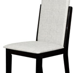 Benzara BM218074 Elongated Back Wooden Dining Chair with Padded Seat, Set of 2, Gray