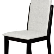 Benzara BM218074 Elongated Back Wooden Dining Chair with Padded Seat, Set of 2, Gray