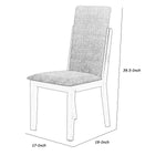 Benzara BM218074 Elongated Back Wooden Dining Chair with Padded Seat, Set of 2, Gray
