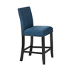 Benzara Flared Back Counter Chair with Padded Seat and Nailhead Trim,Set of 2,Blue