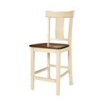 Benzara BM218096 Wooden Dining Chair with Curved Panel Backrest, Set of 2, Antique White