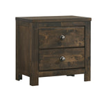 Benzara BM218111 2 Drawer Transitional Style Nightstand with Texture Details, Brown