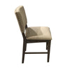 Benzara Fabric Counter Chair with Nailhead Trim Accents, Set of 2, Brown and Beige