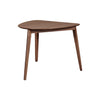 Benzara BM218126 Mid Century Triangular Corner Table with Grain Details, Walnut Brown