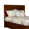 Benzara BM218134 Panel Design Full Size Wooden Headboard, Cherry Brown