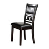 Benzara Leatherette Dining Chair with Curved Lattice Back, Set of 2, Black