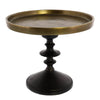 Benzara BM218273 Pedestal with Turned Base, Small, Black and Gold