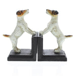 Benzara BM218281 Metal Dog Bookends, Multicolor