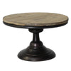 Benzara BM218282 Wood and Metal Pedestal, Brown and Black
