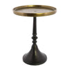 Benzara BM218283 Pedestal with Turned Base, Medium, Black and Gold