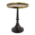 Benzara BM218283 Pedestal with Turned Base, Medium, Black and Gold