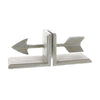 Benzara BM218286 Metal Arrow Bookends, White