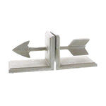 Benzara BM218286 Metal Arrow Bookends, White