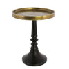 Benzara BM218300 Pedestal with Turned Base, Large, Black and Gold