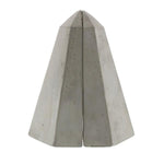 Benzara BM218309 Obelisk Shape Cement Geometric Bookends, Pair of 2, Gray