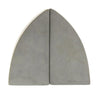 Benzara BM218310 Arched Shape Cement Geometric Bookends, Pair of 2, Gray