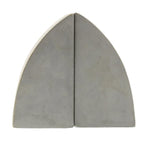 Benzara BM218310 Arched Shape Cement Geometric Bookends, Pair of 2, Gray
