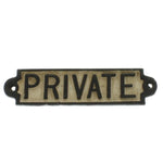 Benzara BM218312 Metal Private Wall Sign, White and Black