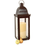Benzara BM218321  Large Metal and Glass Lantern with Hinged Door and Top, Black