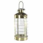 Benzara BM218325 Metal and Glass Lantern with Latched Top, Brass