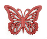 Benzara BM218333 Wooden Butterfly Wall Plaque with Cutout Detail, Red