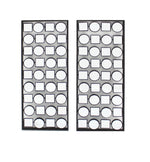Benzara BM218348 Wall Plaque with Alternate Square and Round Mirrors, Set of 2, Gray