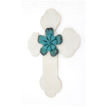 Benzara BM218406 Rustic Wooden Cross Wall Decor, White