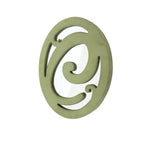 Benzara BM218415 Wooden Oval Frame Wall Monogram with C Letter, Green