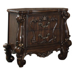 Benzara BM218447 Traditional Wooden Nightstand with Antique Handles and ScrolLed Legs, Brown