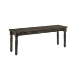 Benzara BM218509 Transitional Style Rectangular Wooden Bench with Turned Legs, Bench