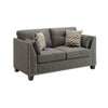 Benzara BM218551 Wood and Fabric Loveseat with Accent Pillows, Gray