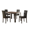 Benzara BM218568 5 Piece Wooden Dining Set with Leatherette Upholstery, Brown and Black