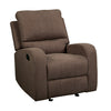 Benzara BM218595 Metal and Fabric Reclining Club Chair, Brown